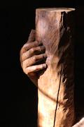 'Torsione libera' (Free twist) - Sculpture made of cherry wood