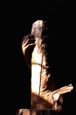 'Torsione libera' (Free twist) - Sculpture made of cherry wood