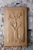 'Rinascere' (Revive) - Bas-relief made of chestnut wood
