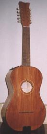 Chitarra battente made of maple wood and cherry wood