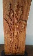 Spighe di grano. Scultura in legno di acacia.